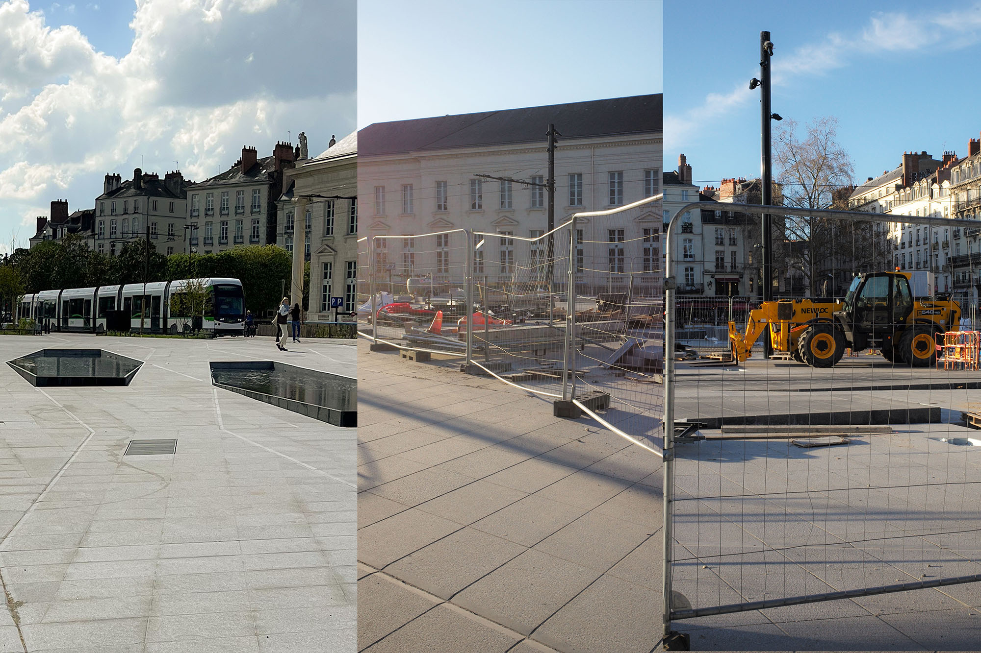 Place du Commerce à Nantes le pavage des Syrtes